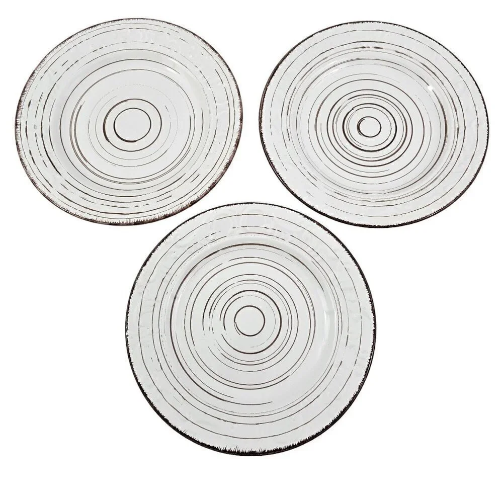 Pfaltzgraff Trellis White 8” Stoneware Salad Luncheon Plates – Set of 3